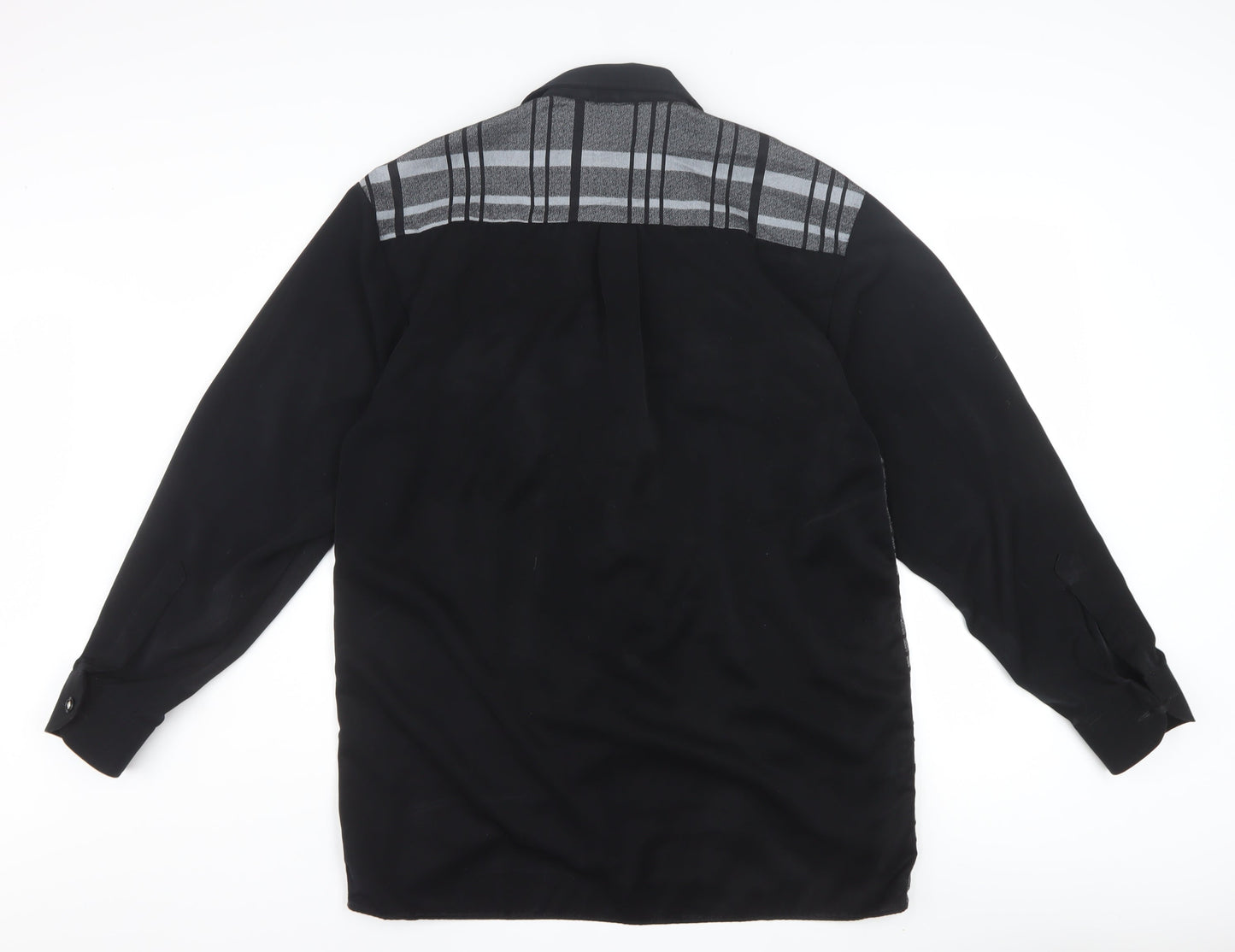 Noir Paris Women’s Black Check Button-Up Long Sleeve Shirt Size 4