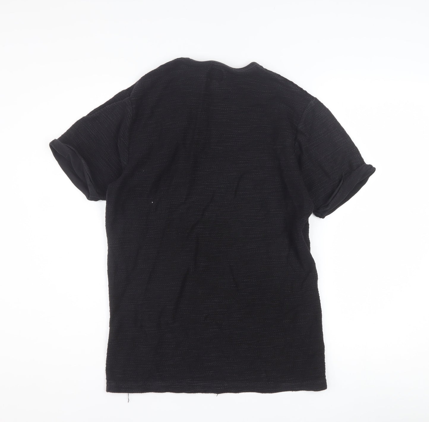 River Island Men's Black XS Cotton Crew Neck Short Sleeve T-Shirt