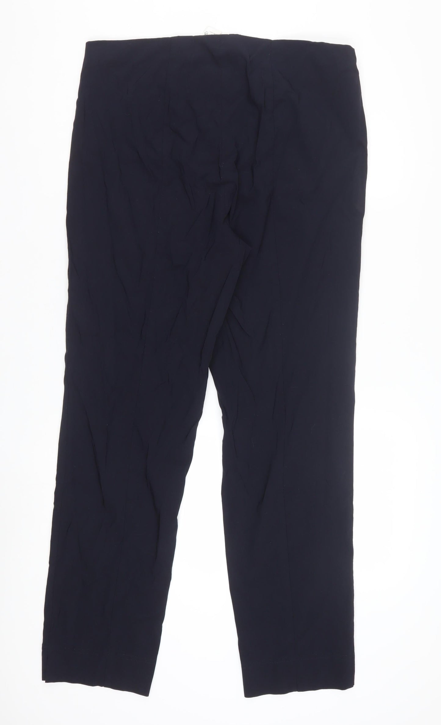 Robell Womens Blue Stretch Straight Leg Trousers Size 18