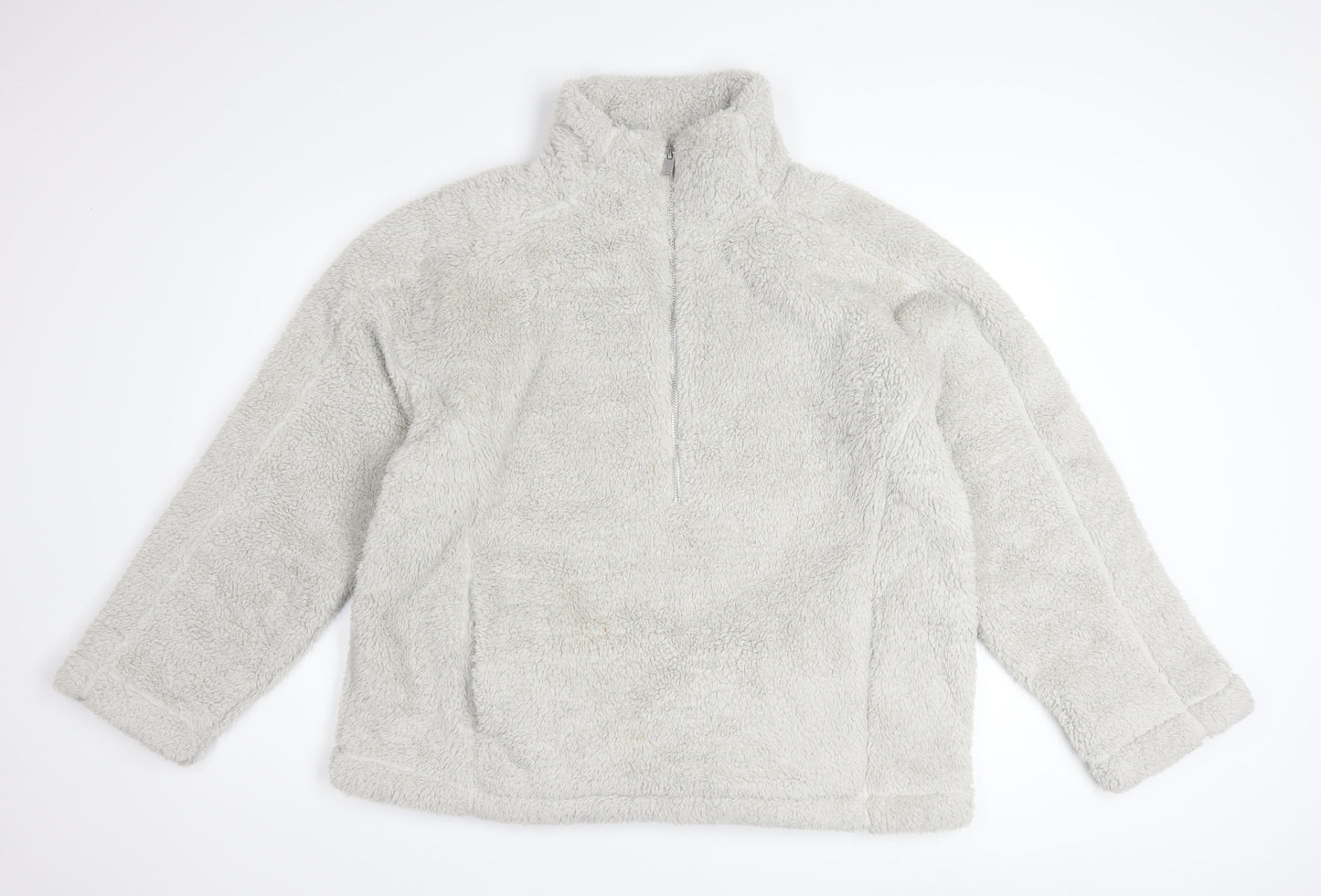 Next Womens Grey 1/2 Zip Fleece Pullover Sweatshirt Size M