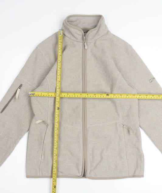 Berghaus Women's Beige Fleece Jacket Size 12 Full Zip Outdoor Coat