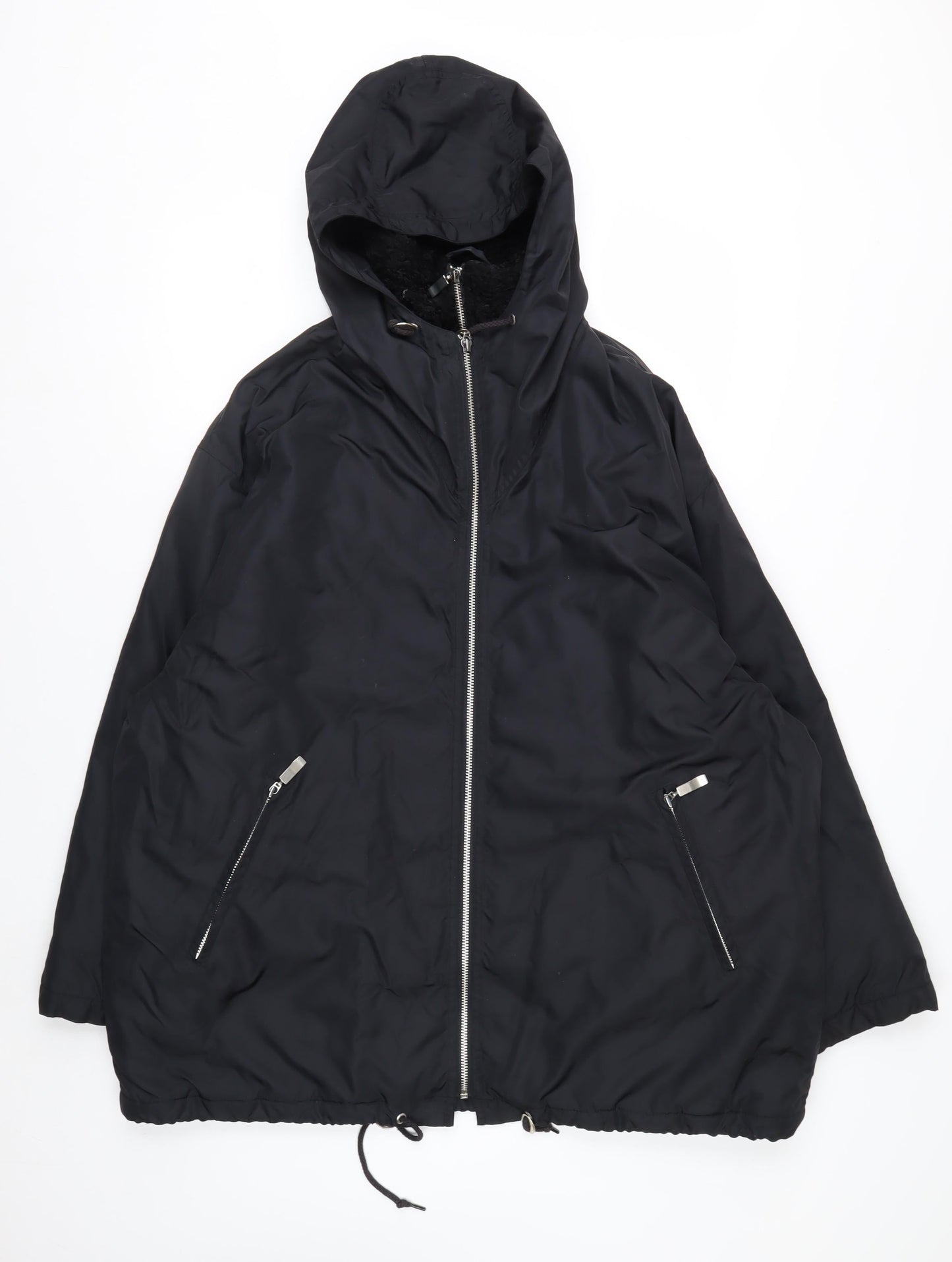 Olsen Collection Women's Black Hooded Parka Jacket Size 12