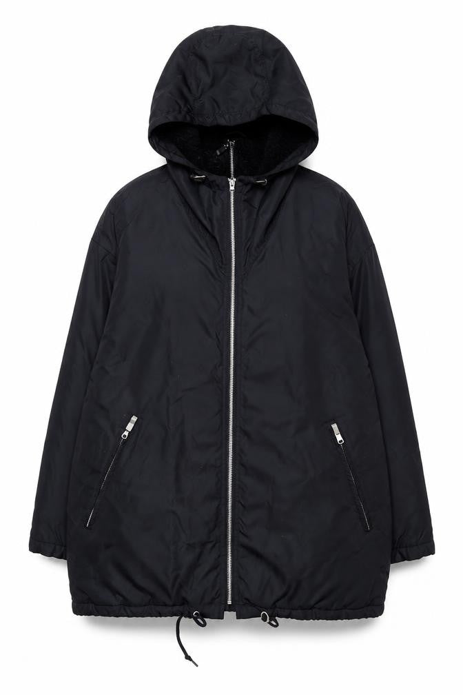Olsen Collection Women's Black Hooded Parka Jacket Size 12