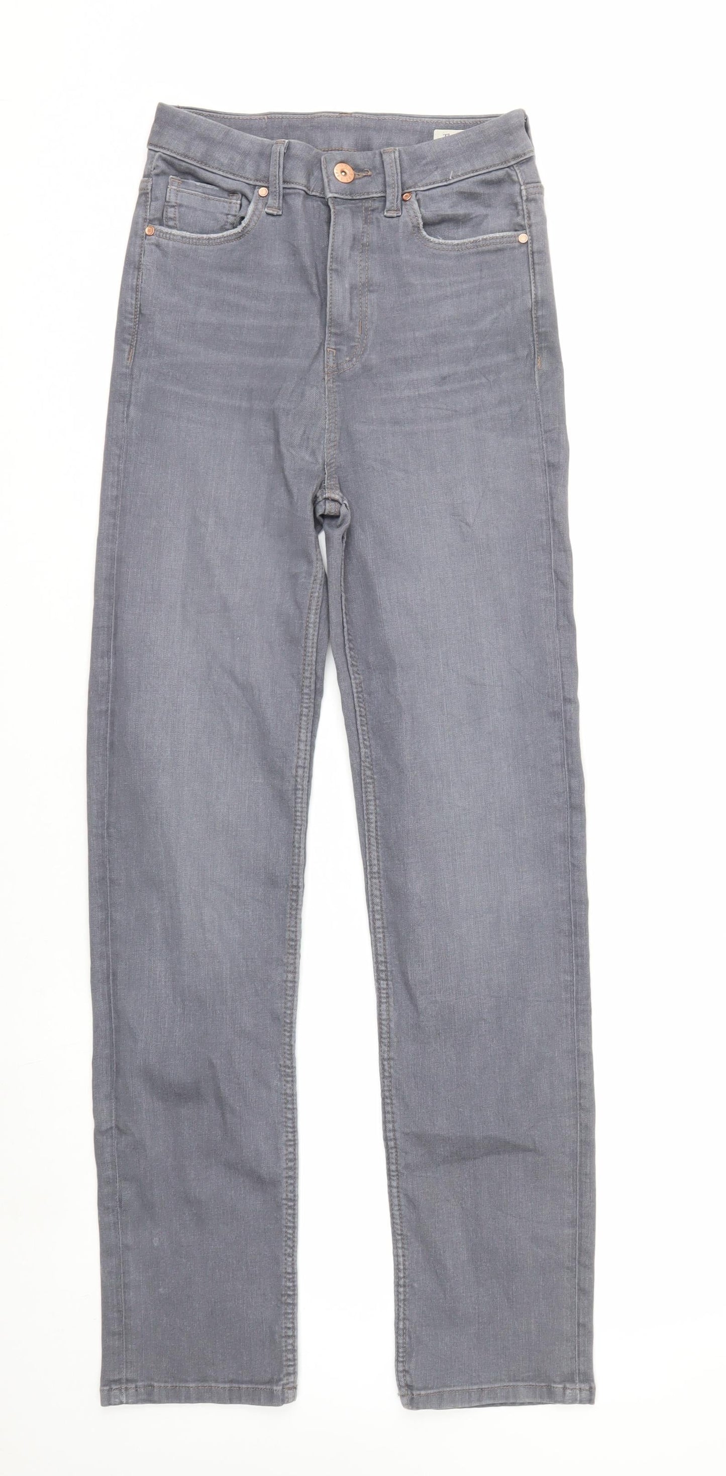 Marks and Spencer Women's Grey Straight Jeans Size 8 Regular Fit