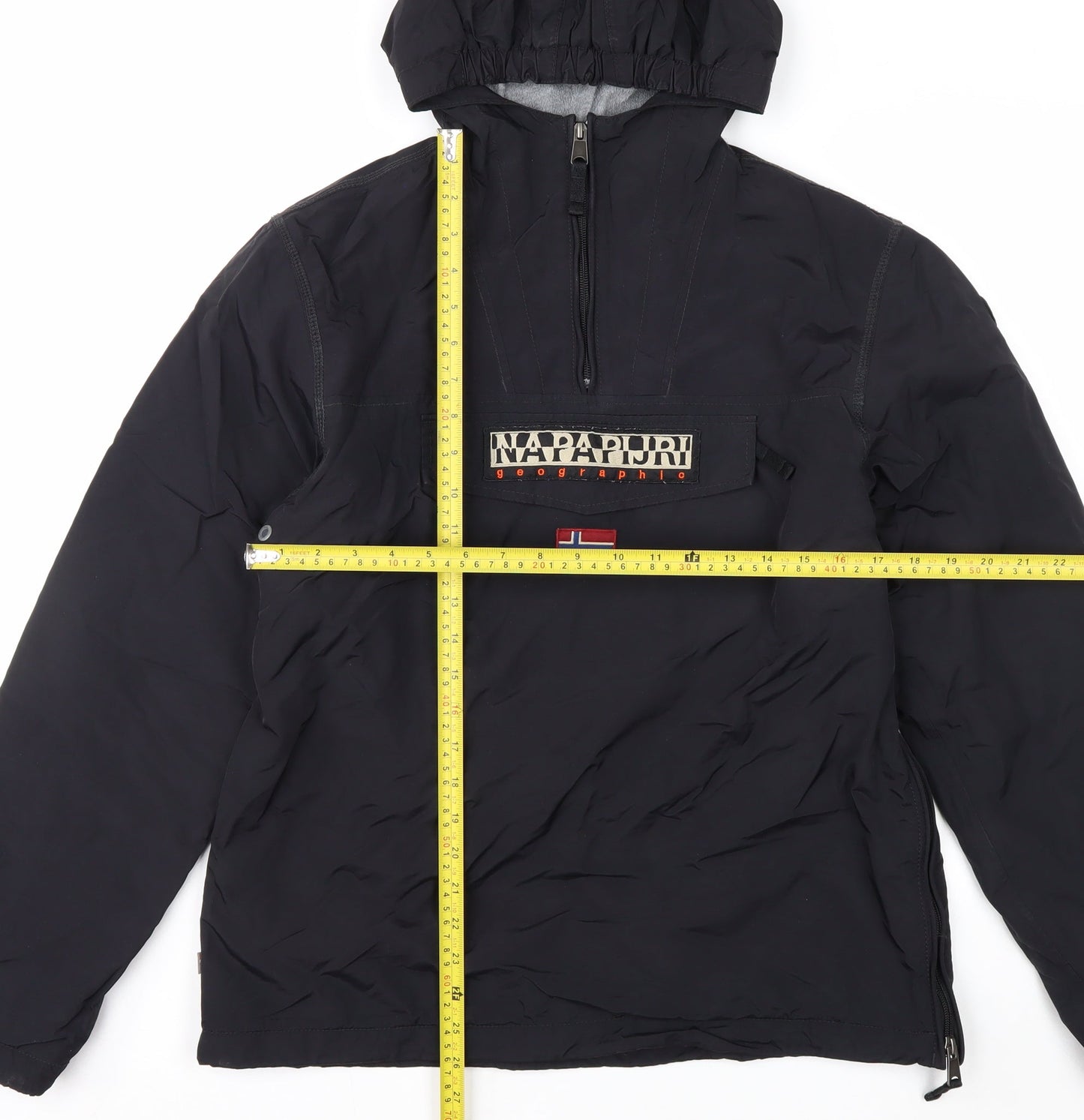 Napapijri Women's Black Size 16 Waterproof Anorak Hooded Jacket