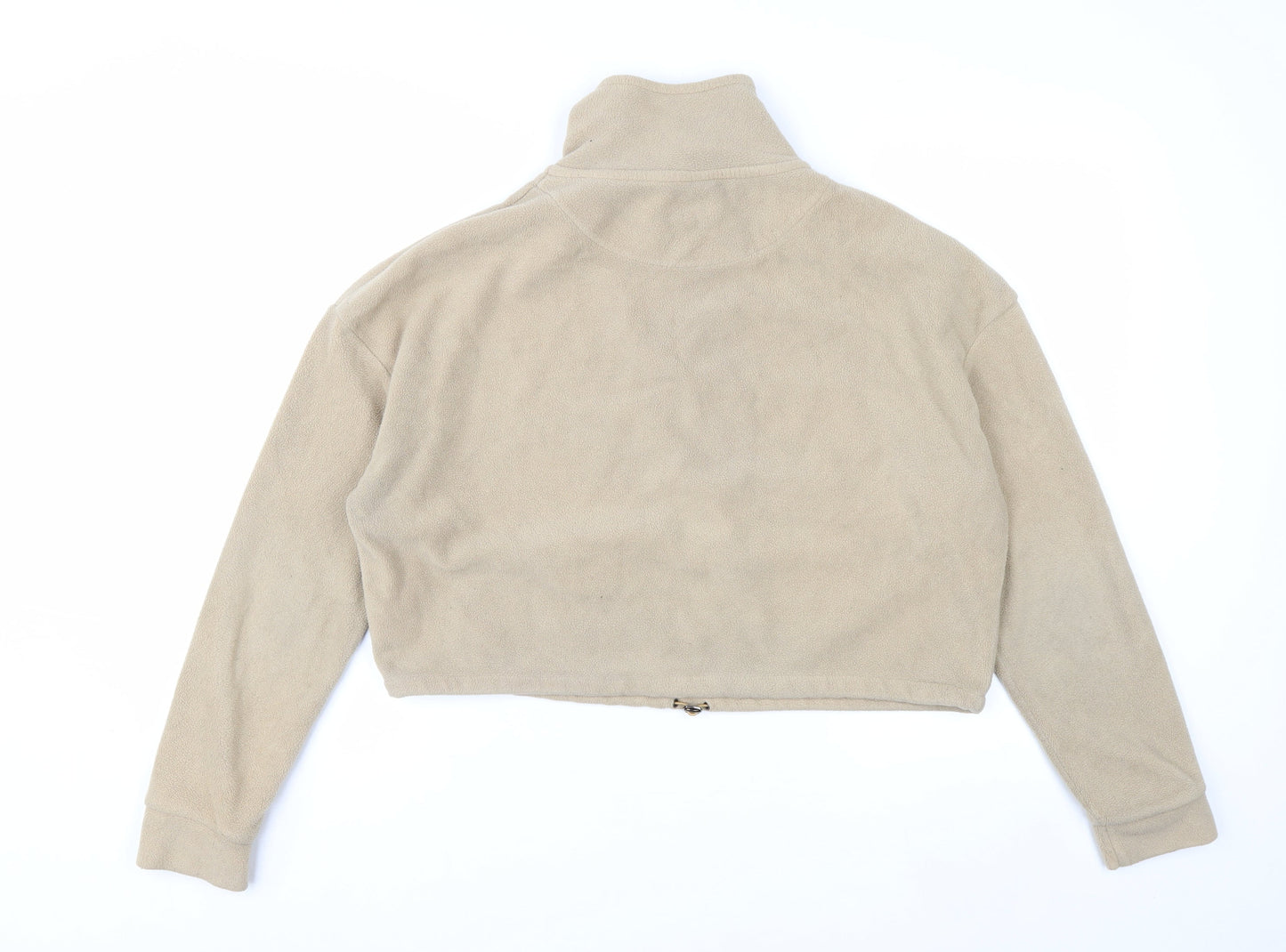 Brave Soul Women's Beige Fleece 1/4 Zip Pullover Sweatshirt M