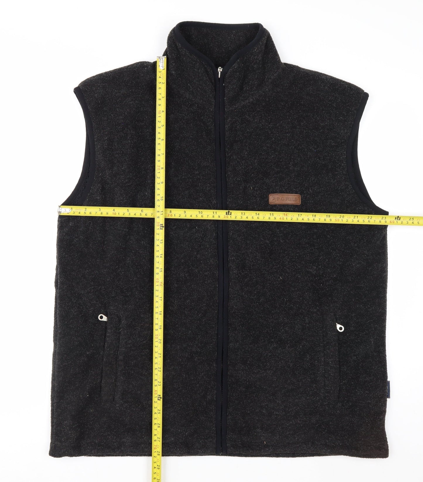 P.G. Field Men's Black Fleece Lined Waistcoat Bodywarmer Size L