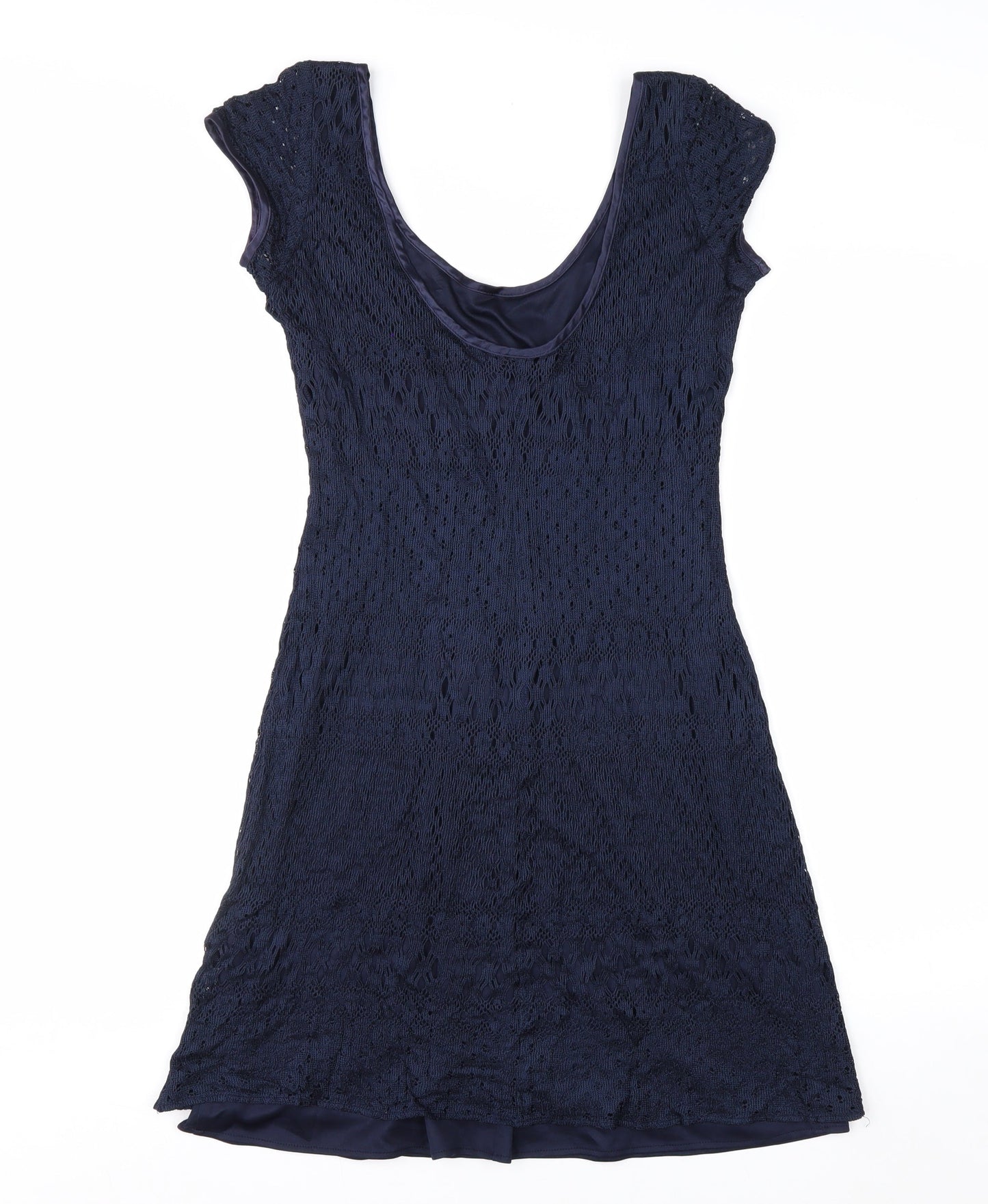 Mica Women’s Blue Lace Sheath Dress Size 8 Elegant Knee Length
