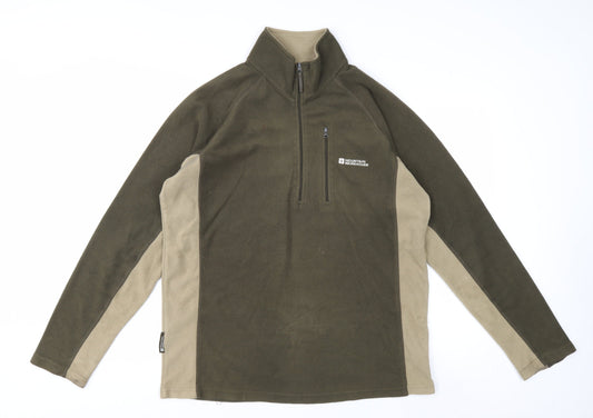 Mountain Warehouse Men's Green M Fleece Pullover 1/2 Zip Sweatshirt