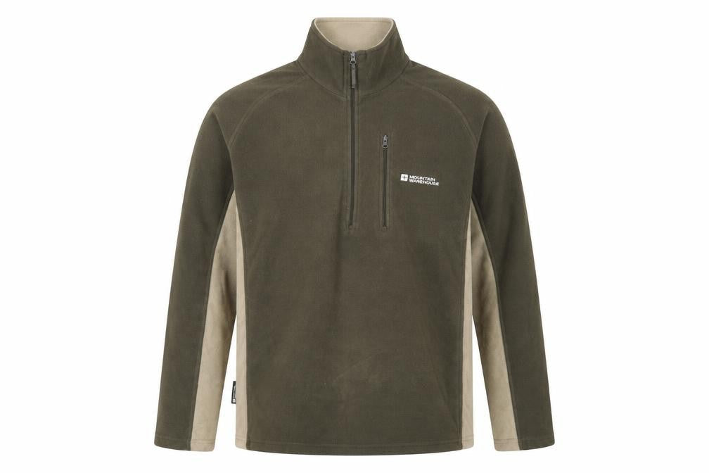 Mountain Warehouse Men's Green M Fleece Pullover 1/2 Zip Sweatshirt