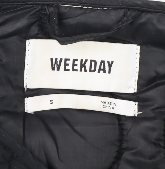 Weekday Women's Black Quilted Mid-Length Jacket Size S