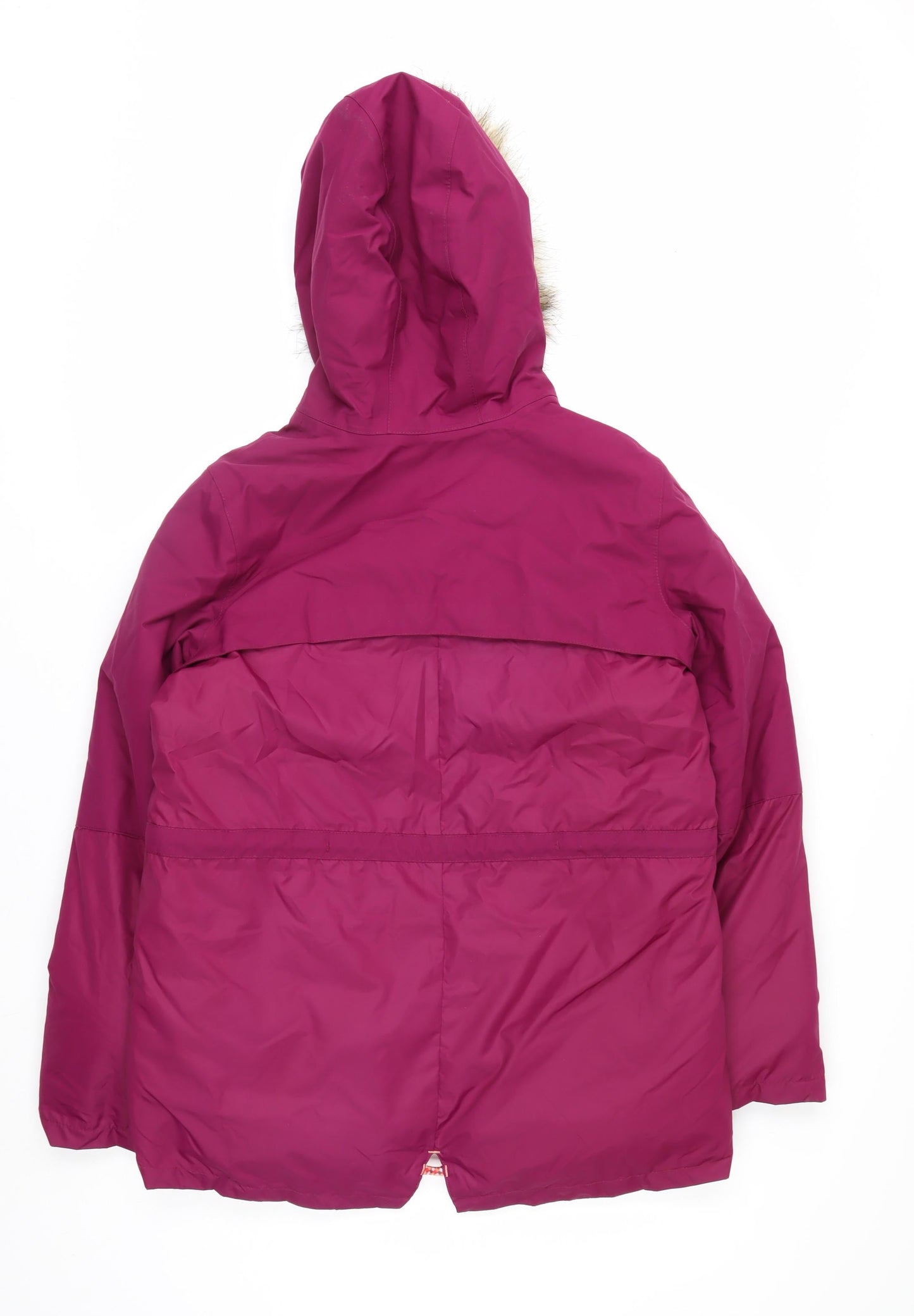 Decathlon Girls Pink Hooded Winter Parka Coat 14 Years Waterproof Lined