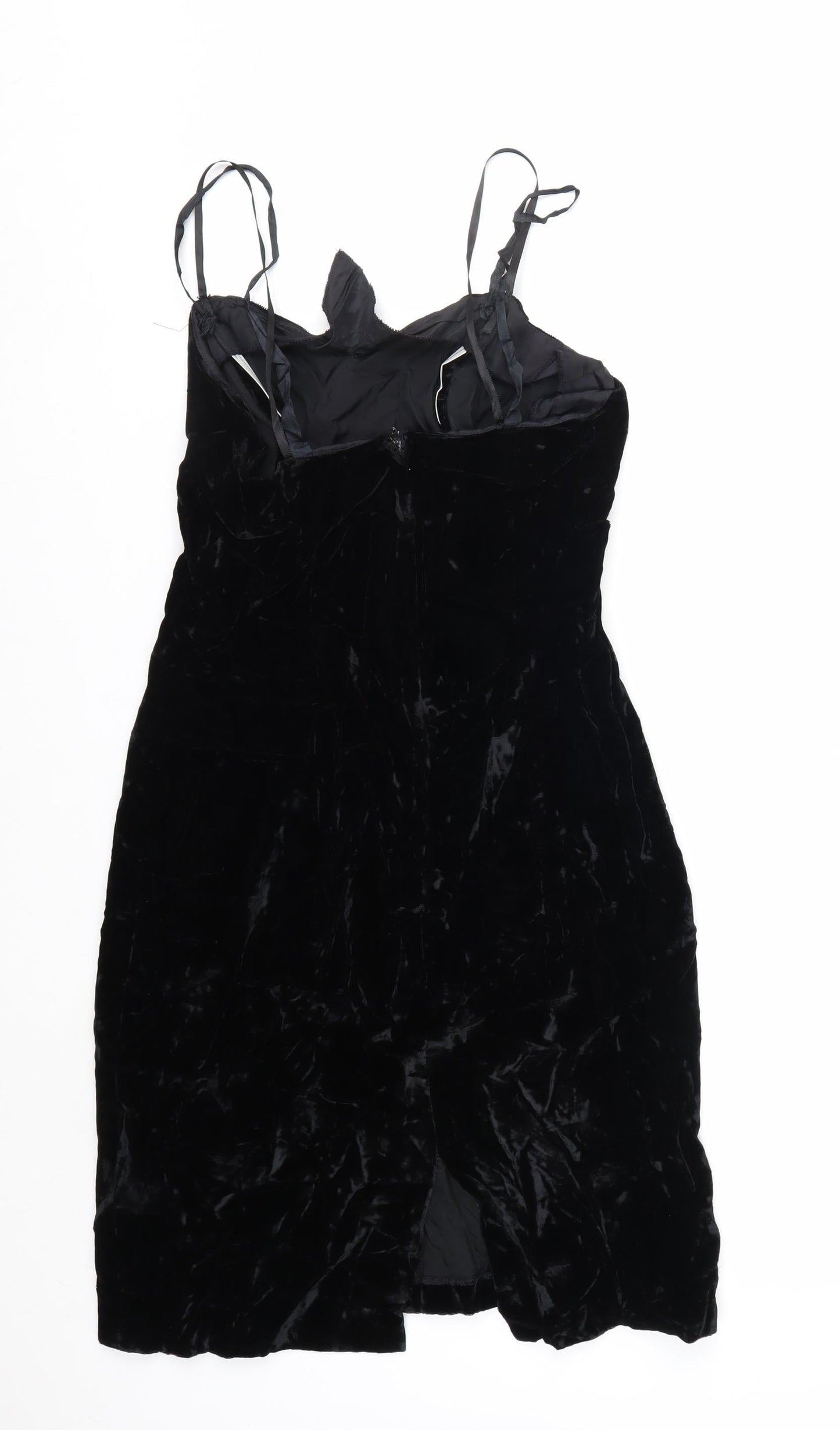 Nadine Boutique Women Black Velvet Slip Dress Size 10 Party Cocktail