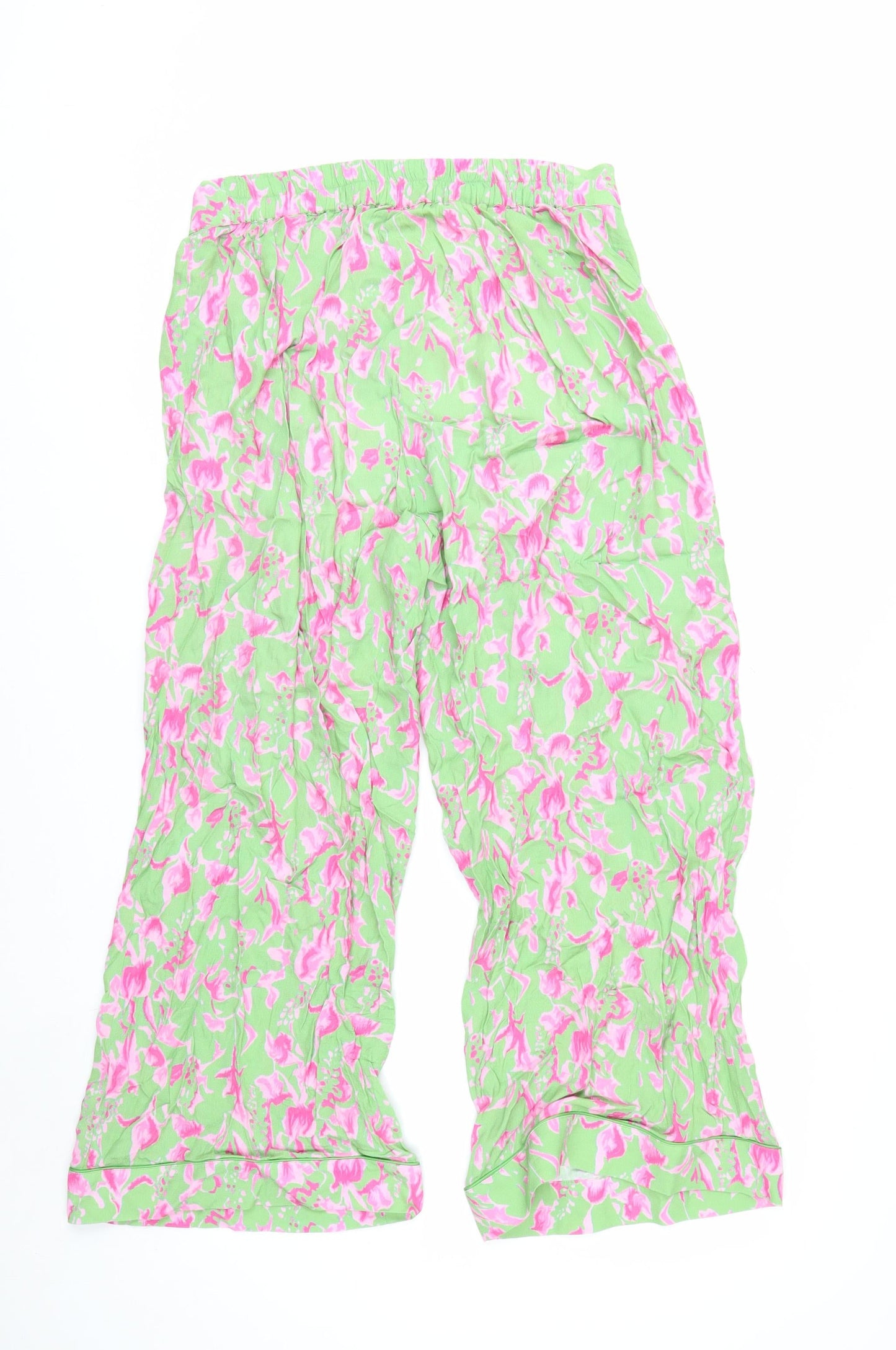 It's 9pm Women's Multicoloured Floral Cropped Cotton Trousers Size 10