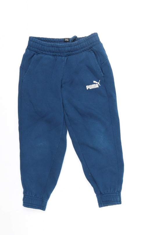 Puma Boys Blue Jogger Sweatpants 5 Years Cotton Blend Fleece