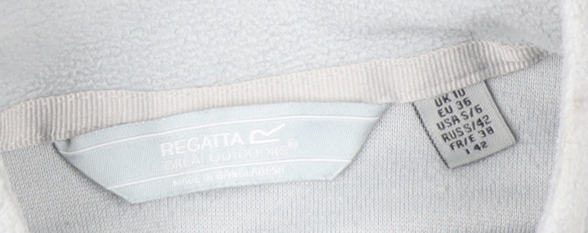 Regatta Womens Grey 1/2 Zip Fleece Sweatshirt UK 10 Outdoor Warm Top
