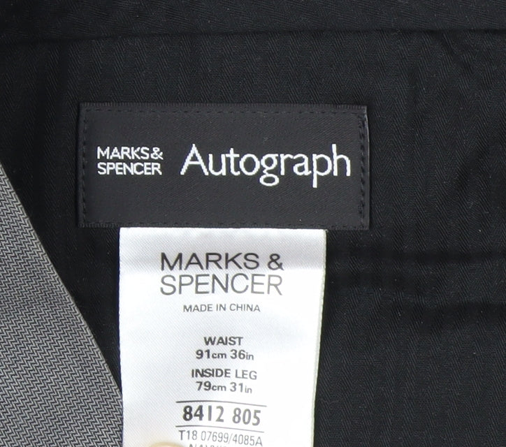 Marks and Spencer Men’s Grey Dress Pants 36W 31L Autograph Trousers