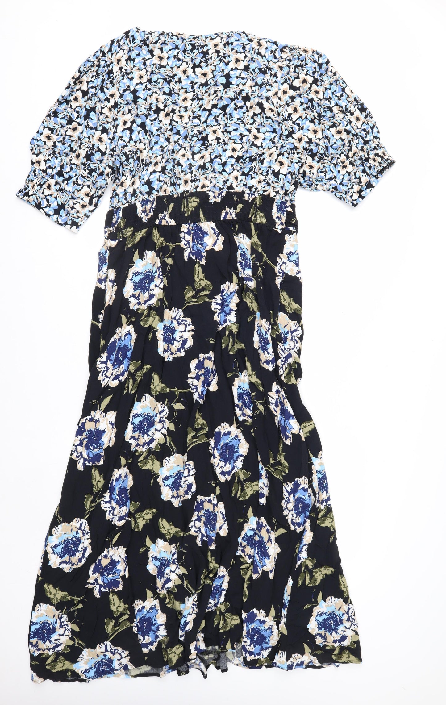 Gallery Women's Multicoloured Floral Midi A-Line Dress Size 14