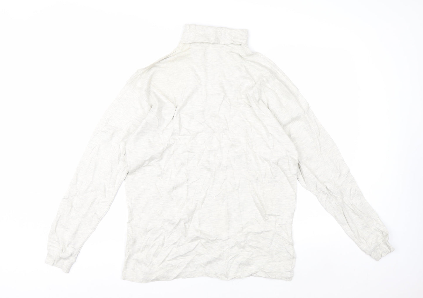 Country Trader Womens White Roll Neck Long Sleeve Cotton Top M