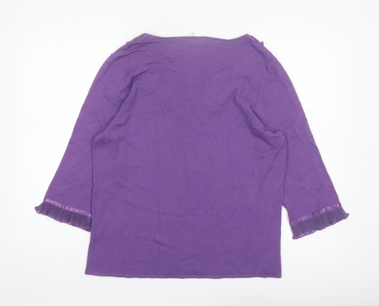 Marks and Spencer Per Una Women’s Purple Ruffle V-Neck Jumper Size 20