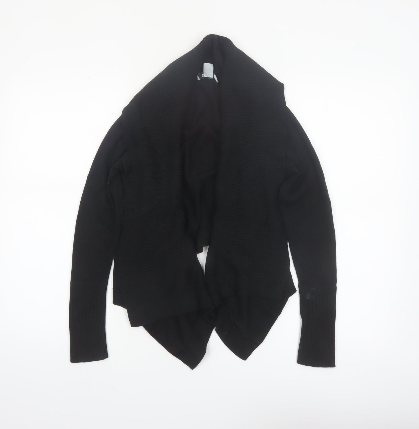 DKNY Womens Black XS Open Front Cotton Acrylic Cardigan