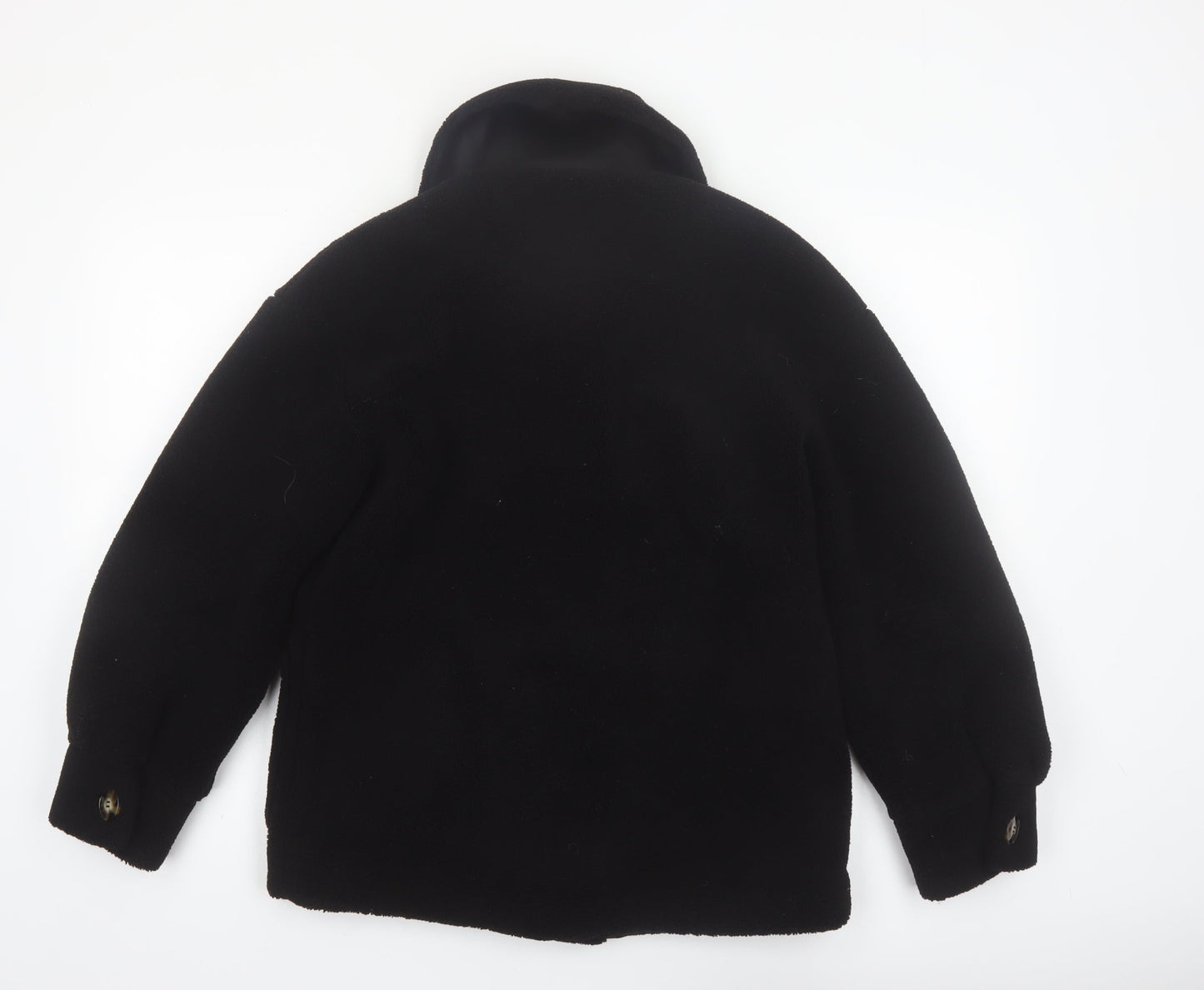 Pimkie Women's Black Fleece Button Coat Size 10 Classic Style
