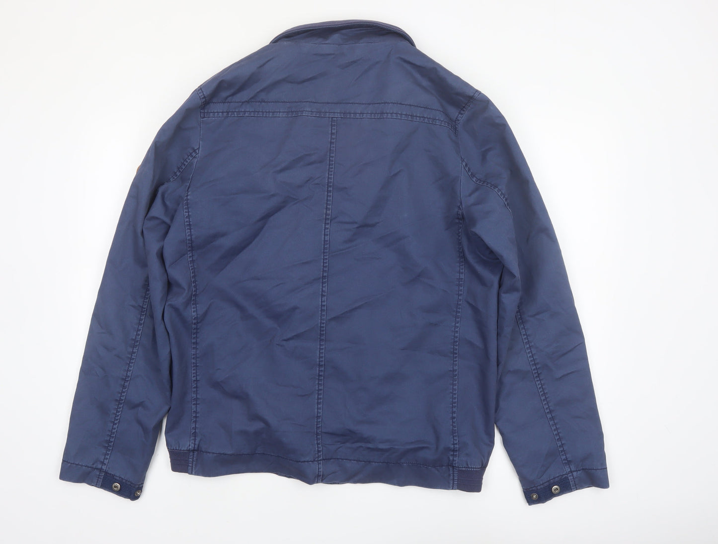 Arrow Men's Blue Cotton Bomber Jacket Size M Full Zip Casual