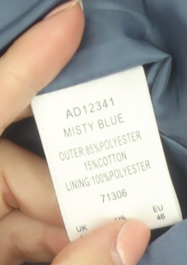 Cotton Traders Women's Blue Hooded Long Rain Coat Size 18