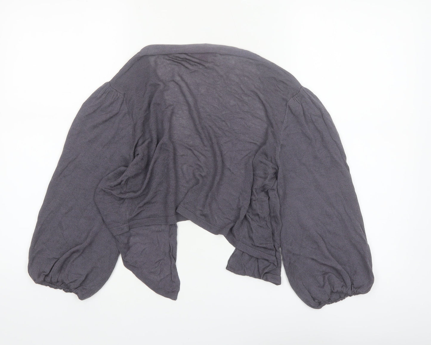 Monsoon Women Grey Size 14 Open Knit Viscose Cardigan