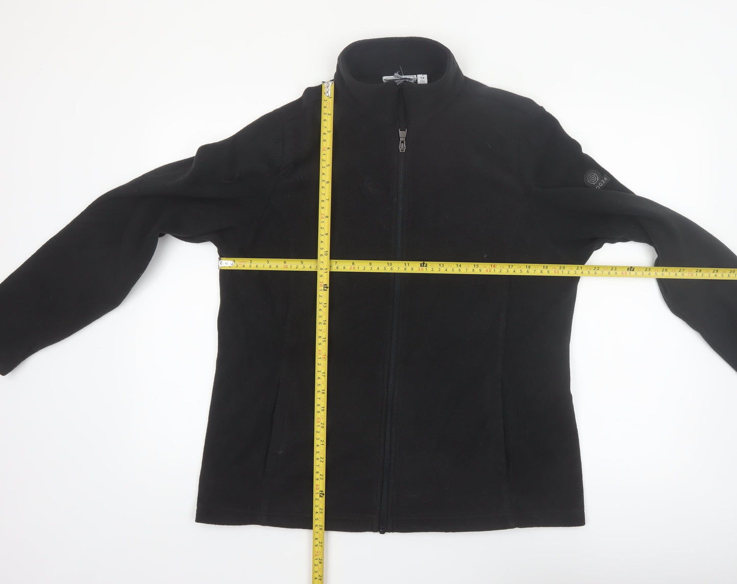 TOG24 Women Black Fleece Full Zip Jacket Size 14 Outdoor Wear