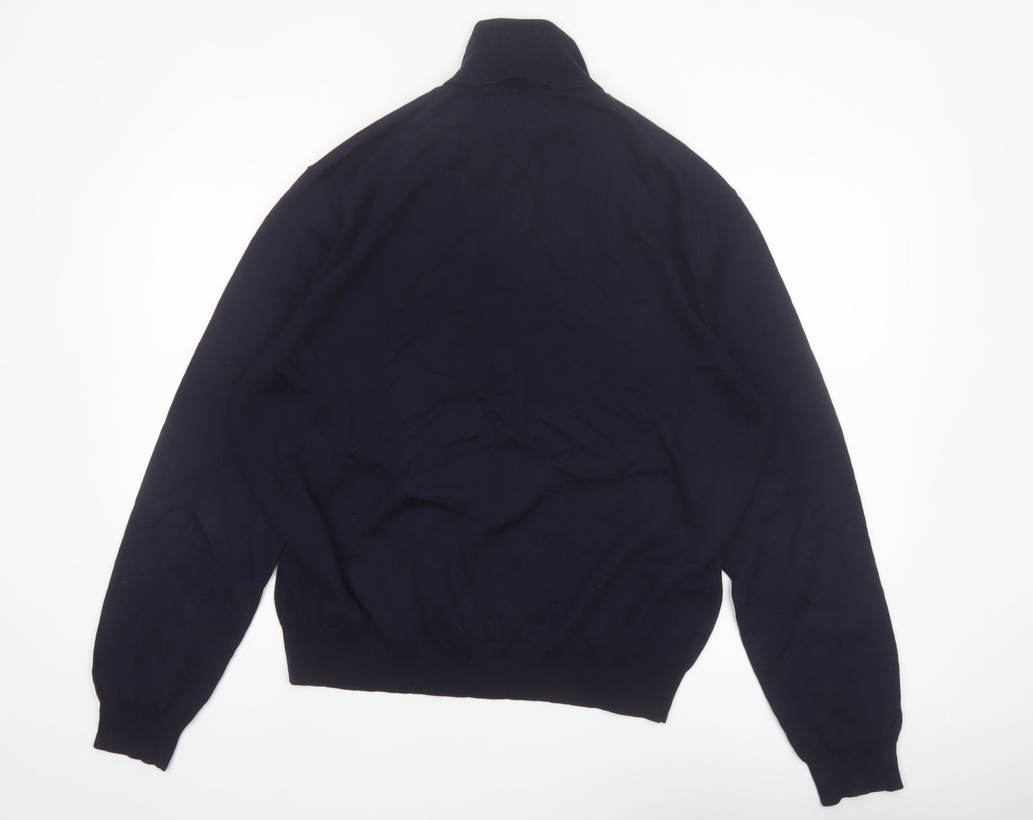 Ralph Lauren Men's Blue Roll Neck Merino Wool Jumper 2XL