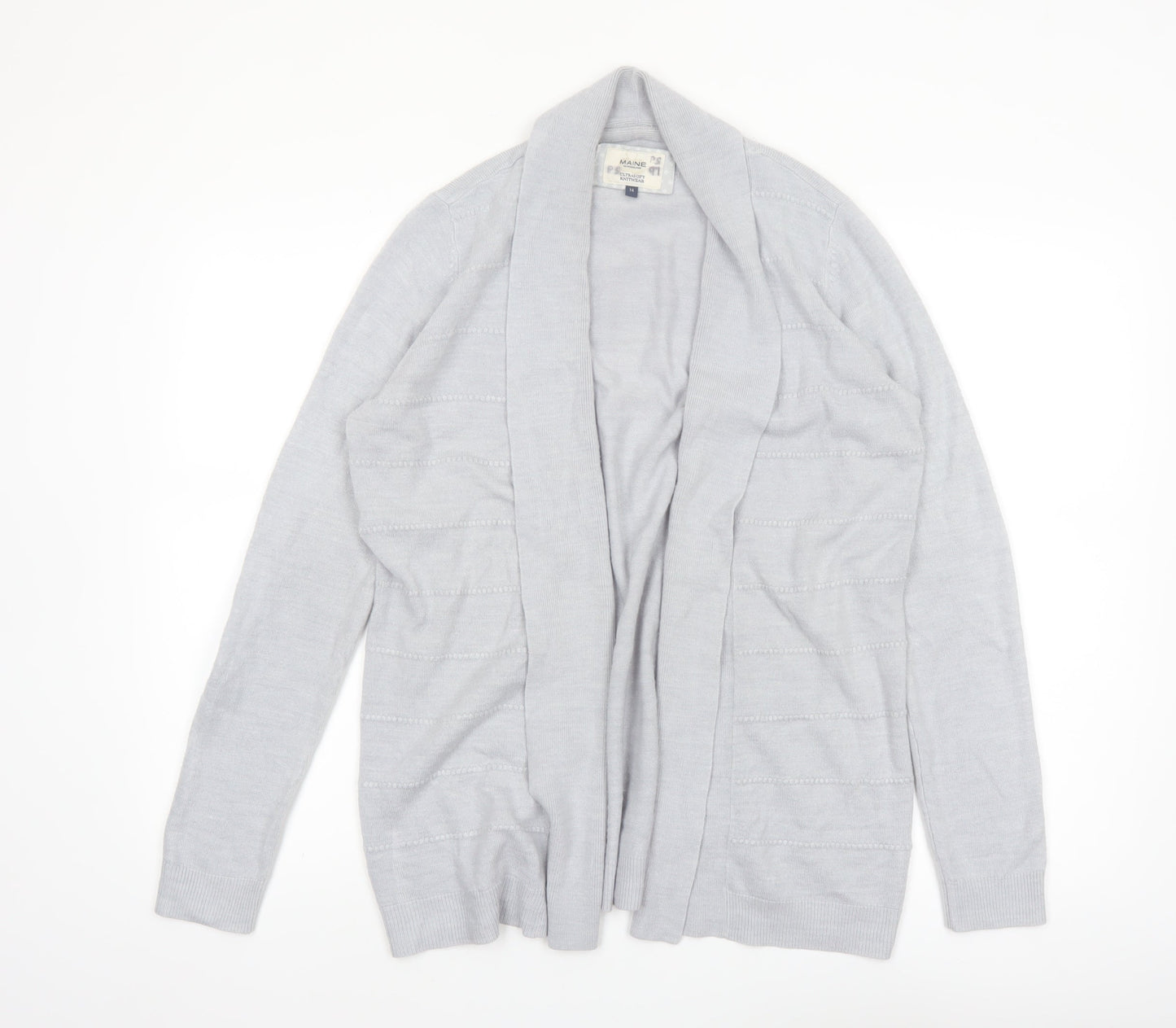 Maine New England Women’s Grey Size 14 Open Knit Cardigan