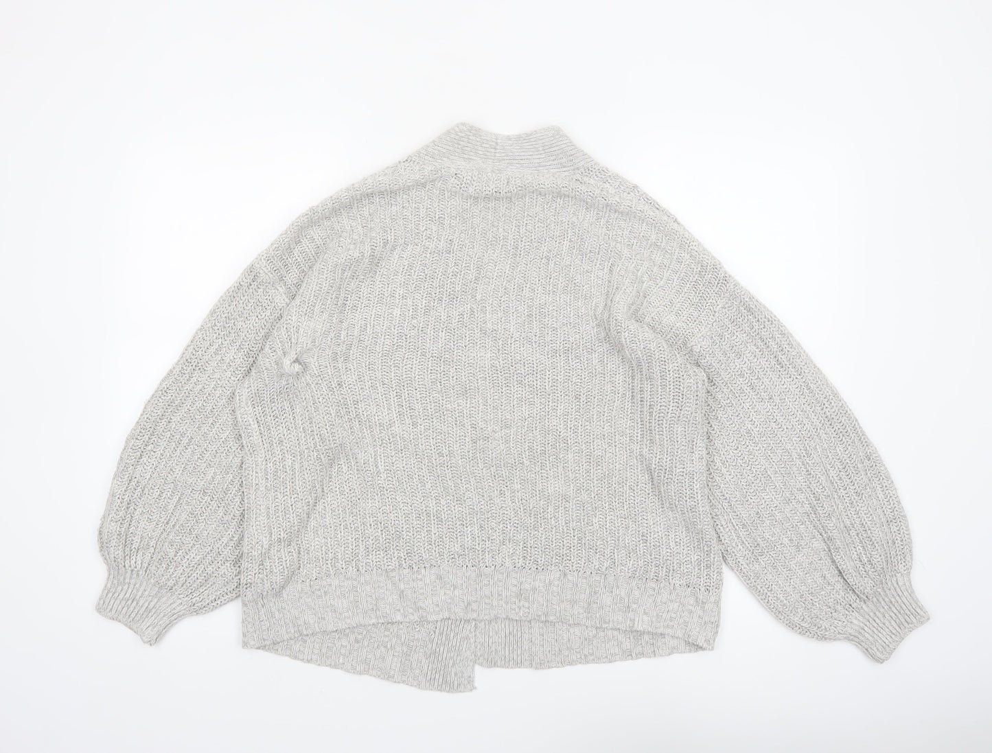 New Look Women’s Grey Chunky Knit Long Sleeve Cardigan Size M