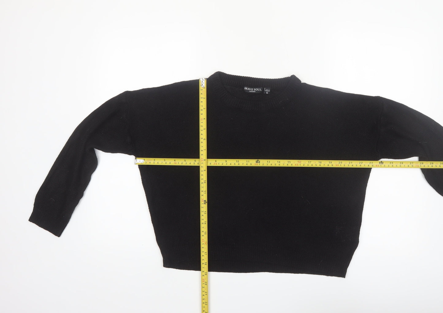 Brave Soul Women's Black Size 10 Crew Neck Long Sleeve Jumper