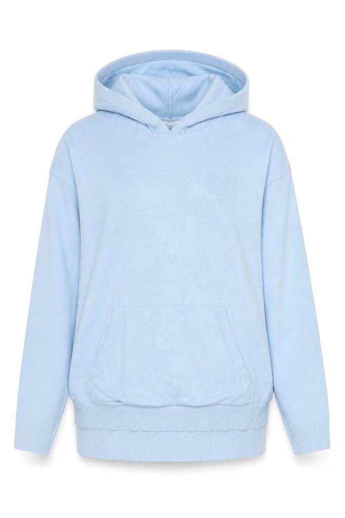 Amara Reya Women Light Blue Pullover Hoodie S-M Heart Back Detail