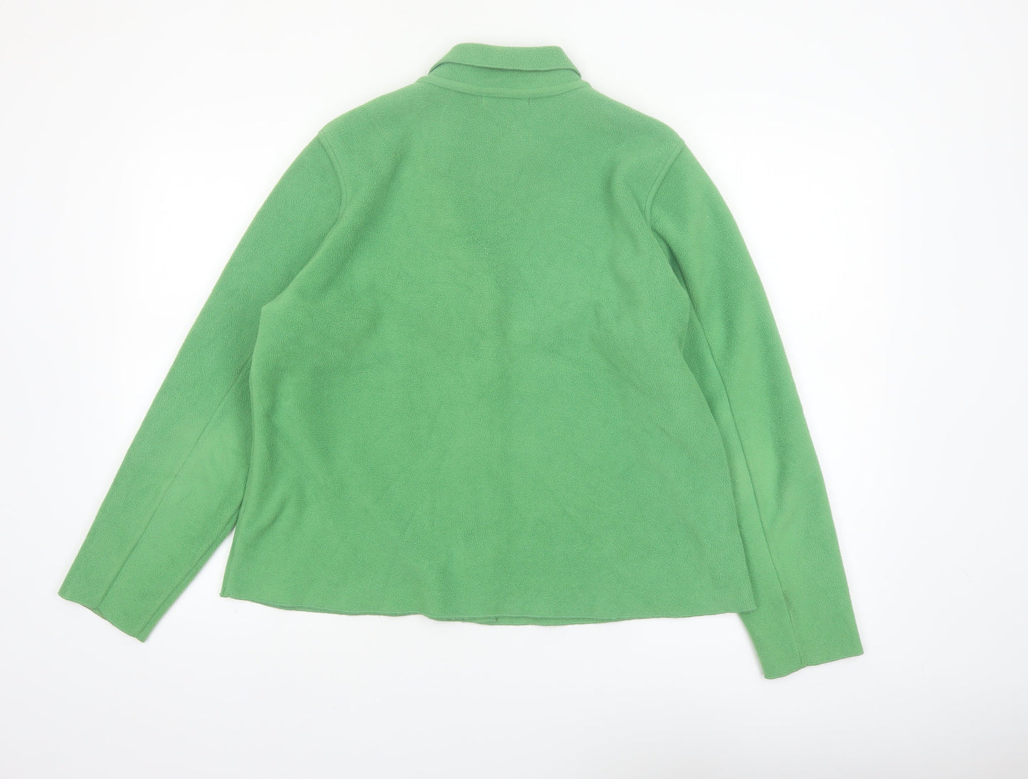 Boden Women's Green Fleece Collared Button Cardigan Size 16