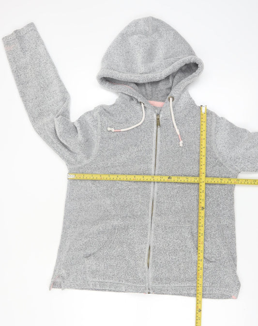 Fat Face Women's Grey Full Zip Hoodie UK 12 Cotton Blend Casual