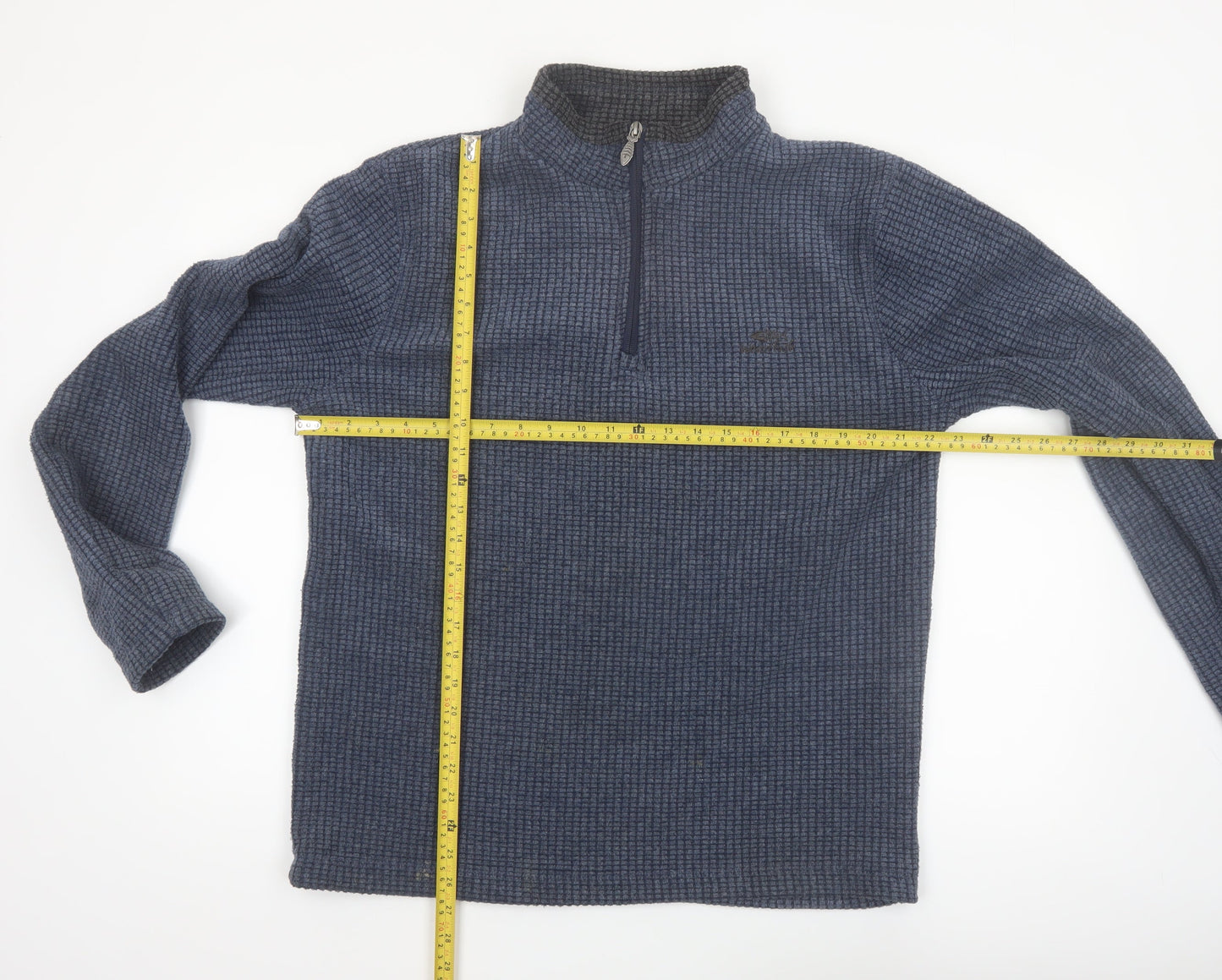 Weird Fish Mens Blue 1/4 Zip Mock Neck Pullover Sweatshirt Size M