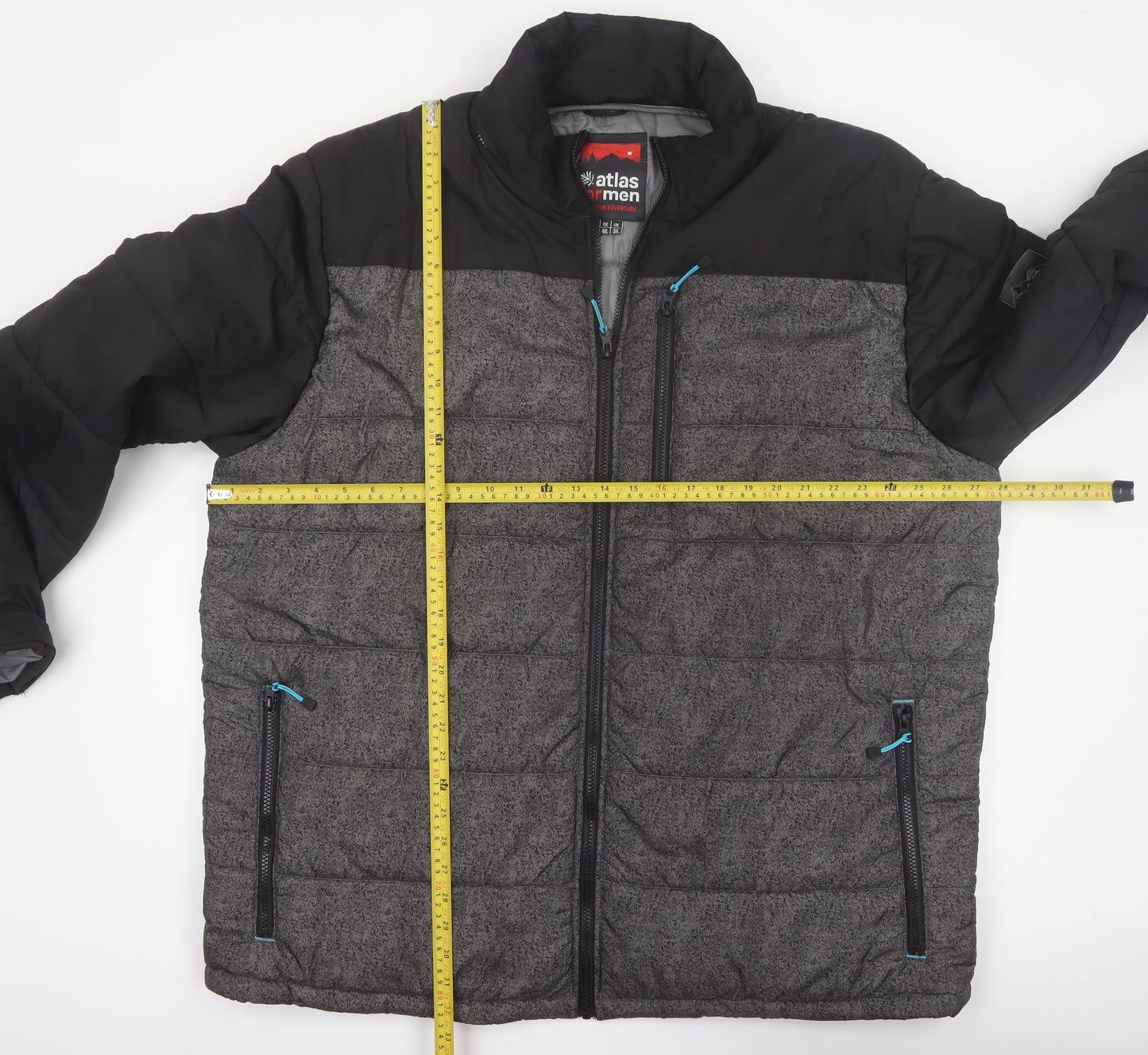 Atlas For Men 3XL Grey Insulated Puffer Jacket Lightweight Casual Outerwear