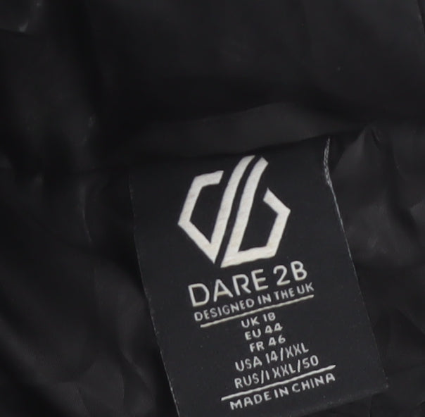 Dare 2B Womens Black Puffer Winter Coat Size 18 Hooded Long
