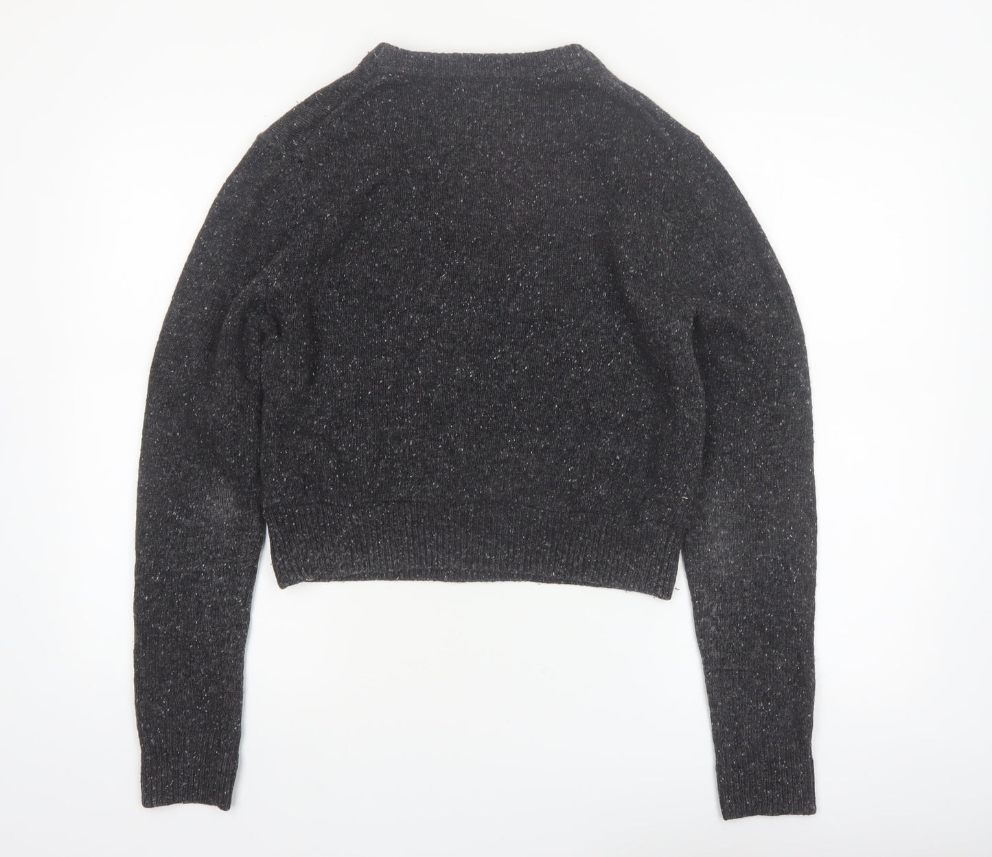 Beyond Retro Women's Grey Wool Blend Crew Neck Pullover Jumper Size S
