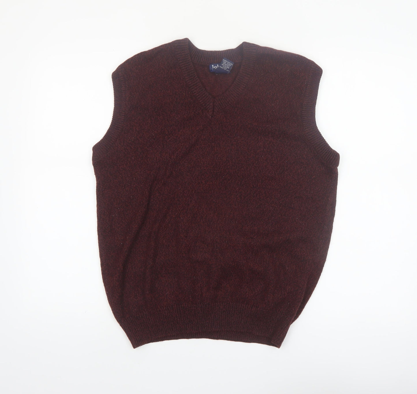 John Blair Men's Brown Sleeveless V-Neck Knit Vest Jumper Size S