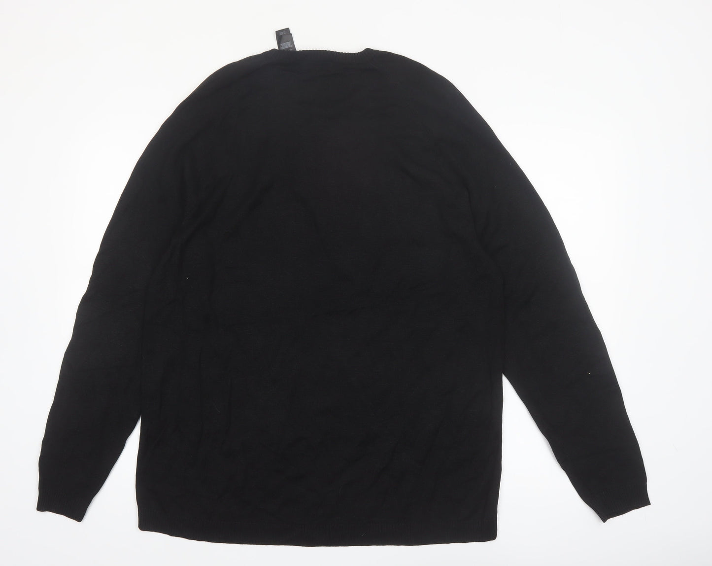 Claiborne Men’s Black XL Silk Blend Striped Pullover Jumper