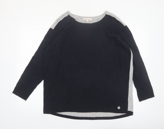 Barbour Womens Black Size 16 Boat Neck Pullover Jumper