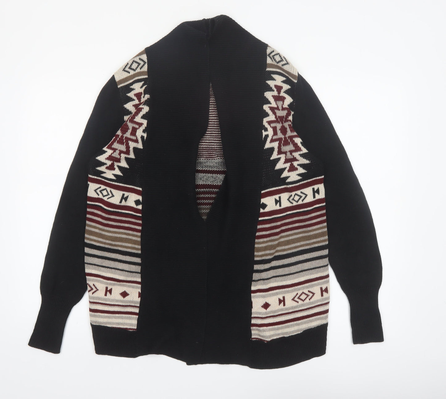 Lira Womens Multicoloured Aztec Knit Open Front Cardigan L
