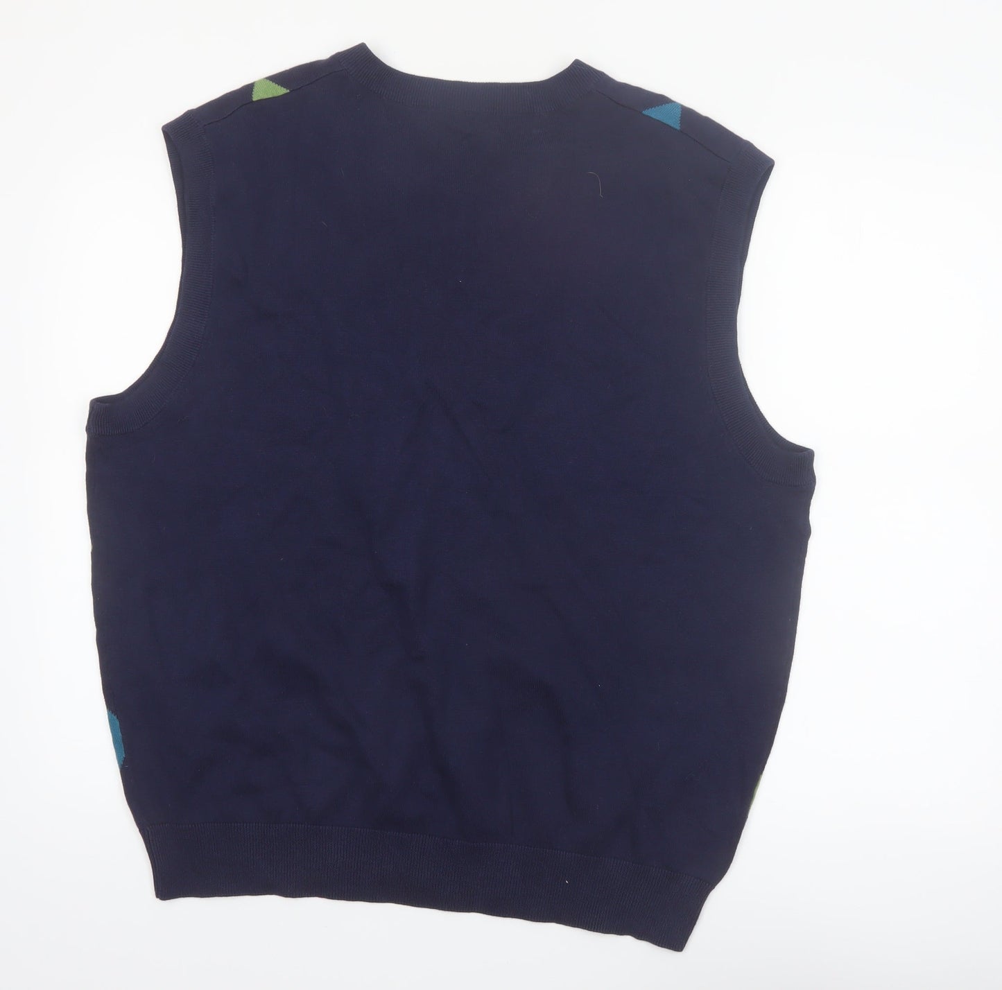 Pro Tour Men's Blue Argyle V-Neck Cotton Golf Vest XL