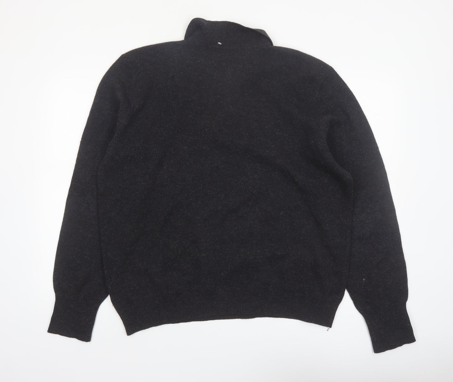 Ralph Lauren Men's Black Wool Collared Pullover Jumper XL