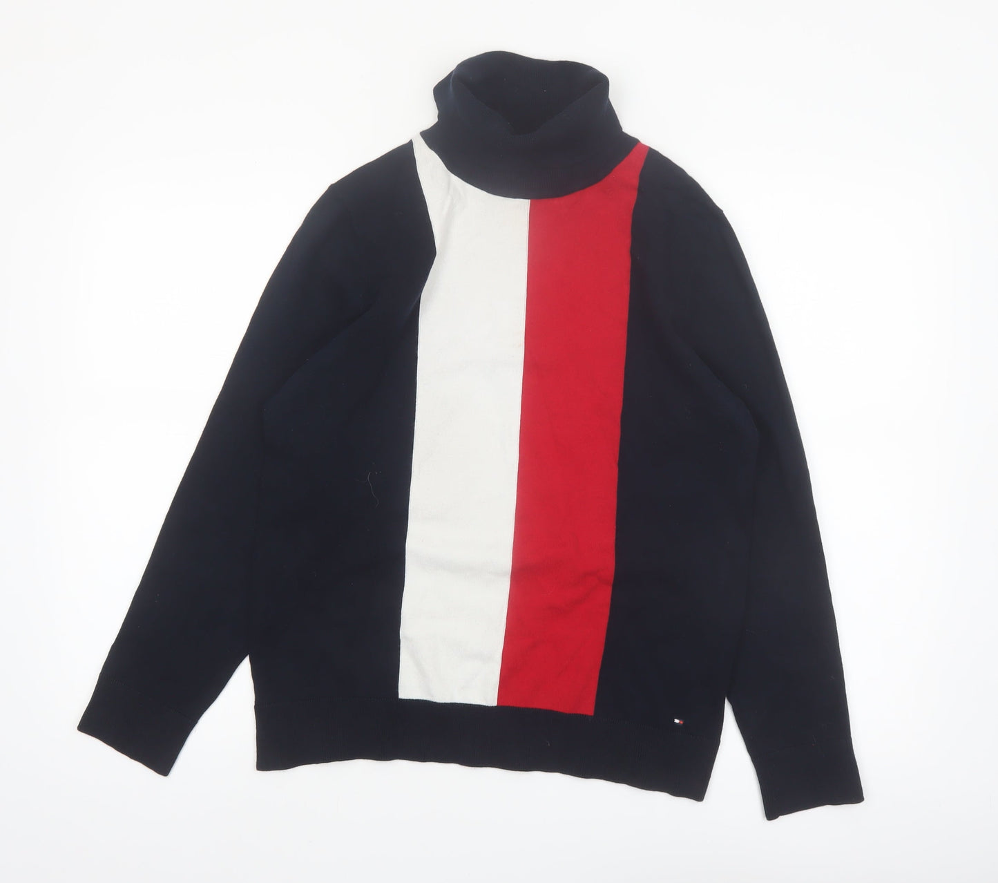 Tommy Hilfiger Womens Multicoloured Roll Neck Knit Jumper L