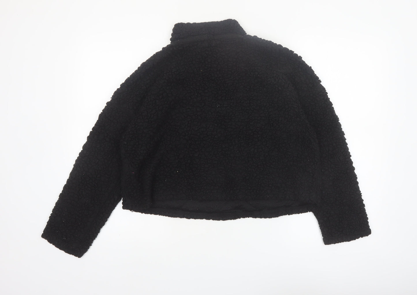 New Look Womens Black Fleece 1/4 Zip Pullover Sweatshirt Size M