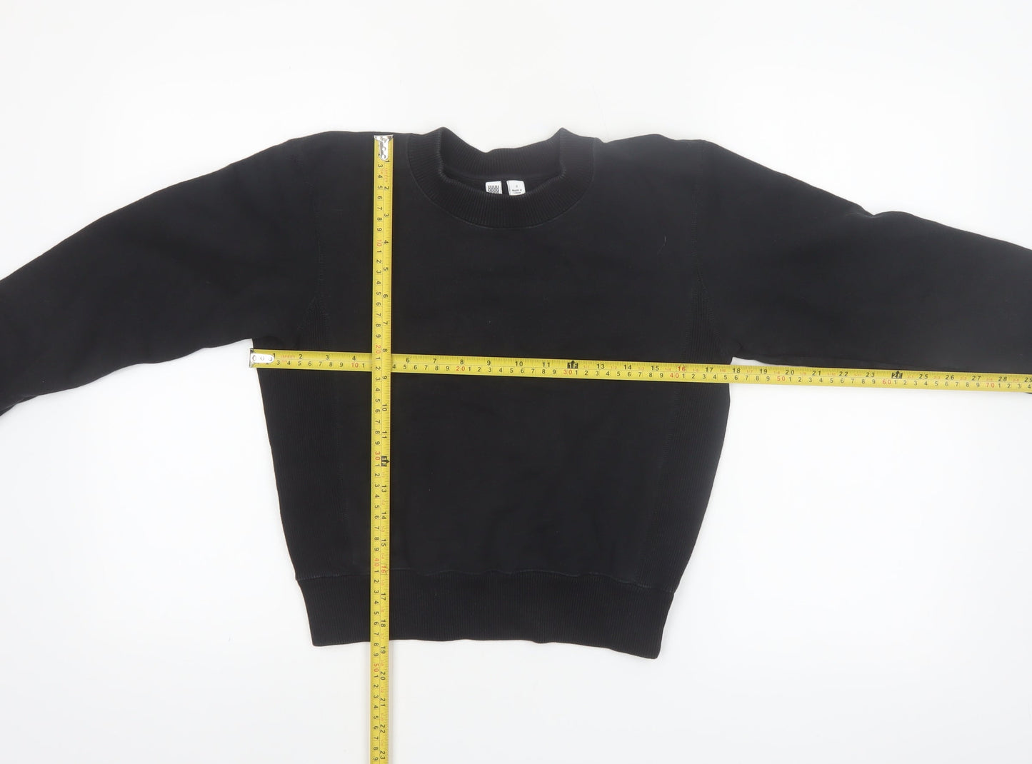 Uniqlo Women Black Cotton Blend Pullover Sweatshirt Size S
